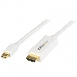 STARTECH.COM 1M MINI DISPLAYPORT TO HDMI ADAPTER CABLE, 4K, WHITE, 3YR MDP2HDMM1MW
