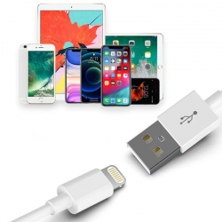 Usp Lightning To USB-A Mini Cable (1M) White - Quick Charge & Connect, Fast Charge, Durable & Reliable, Apple IPhone/iPad/MacBook,5 Years Warranty 6972475750602