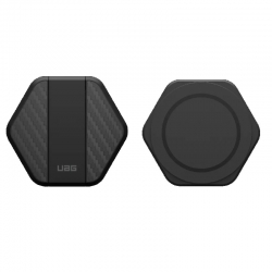 UAG Wireless Charging Pad with Stand - Black/Carbon Fiber (9B4410114042),Up to 15W Of Wireless Power, Metal Stand, Detachable 4ft Braided USB-C Cable 9B4410114042