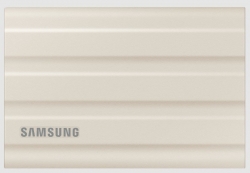 SAMSUNG T7 SHIELD 1TB PORTABLE DRIVE, TYPE-C, UP TO 1050MBs R/W, BEIGE, 3YR WTY MU-PE1T0K/WW