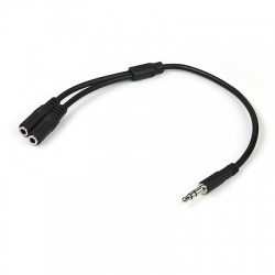 STARTECH.COM 3.5MM STEREO SPLITTER CABLE, 3-POSITION TO 2X 3-POSITION, M TO F, LTW MUY1MFFS