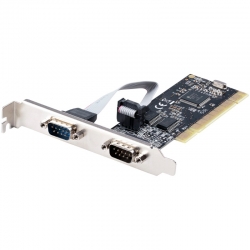 Startech.Com 2-Port PCI RS232 Serial Adapter Card - PCI Serial Port Expansion Controller Card - PCI to Dual Serial DB9 Card - Standard (Installed) & Low Profile Brackets - Windows/Linux - PCI2S5502