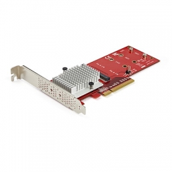 STARTECH.COM DUAL M.2 PCIe SSD ADAPTER CARD, x8/x16 DUAL NVMe OR AHCI M.2 TO PCIe 3.0, 2YR PEX8M2E2