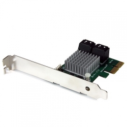 STARTECH.COM 4 PORT PCIe X 2 SATA CONTROLLER CARD, HYPERDUO SSD TIERING, 2YR PEXSAT34RH