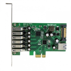 STARTECH.COM 7 PORT PCIe USB3.0 CARD, SATA POWER REQUIRED, UASP, 2YR (PEXUSB3S7)