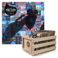 Crosley Record Storage Crate Pink Foyd The Best Of Pink Floyd: A Foot In The Door Vinyl Album Bundle SM-88875184381-B