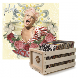 Crosley Record Storage Crate P!nk Im Not Dead Vinyl Album Bundle SM-19075947061-B