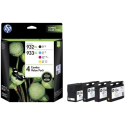 HP 933XL High Yield CMY(3)/932XL High Yield Black 4-Pack Original Ink Crtg Combo T0A80AA