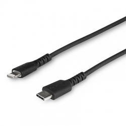 STARTECH.COM 1M USB-C TO LIGHTNING CHARGE/SYNC CABLE, DURABLE, MFi, BLACK, 2YR RUSBCLTMM1MB