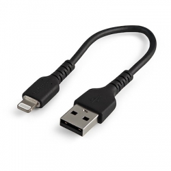 Startech 6 inch (15cm) Durable Black USB-A to Lightning Cable RUSBLTMM15CMB