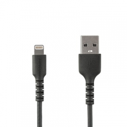 STARTECH.COM 1M USB-A TO LIGHTNING CHARGE/SYNC CABLE, DURABLE, MFi, BLACK, 2YR RUSBLTMM1MB