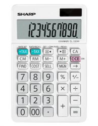 Sharp 10 DIGIT DUAL POWERED ANGLED 4 MEMORY TAX COST SELL MARGIN CURRENCY CONVERSION DESKTOP CALCULATOR - WHITE EL330WB