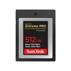 SanDisk Extreme PRO CFexpress Card Type B, SDCFE 512GB, 1700MB/s R, 1400MB/s W, 4x6, Limited Lifetime SDCFE-512G-GN4NN