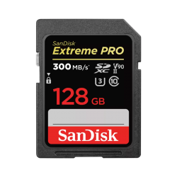 SanDisk Extreme Pro SDXC, SDXDK 128GB, V90, U3, C10, UHS-II, 300MB/s R, 260MB/s W, 4x6, Lifetime Limited SDSDXDK-128G-GN4IN