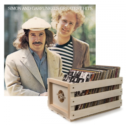Crosley Record Storage Crate Simon & Garfunkel Greatest Hits Vinyl Album Bundle SM-19075817661-B