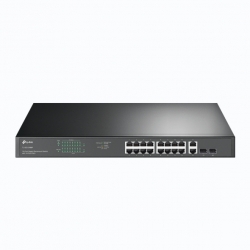 TP-LINK 18 PORT GIGABIT RACKMOUNT SWITCH, GbE(16),POE+(16), SFP(2), 5YR TL-SG1218MP