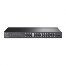 TP-Link JetStream 24-Port 10/100 Mbps + 4-Port Gigabit Smart Switch with 24-Port PoE+, 5-Year WTY TL-SL2428P