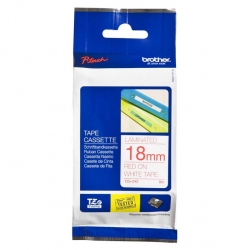 Brother 18MM RED ON WHITE TZ TAPE 8VA91492121