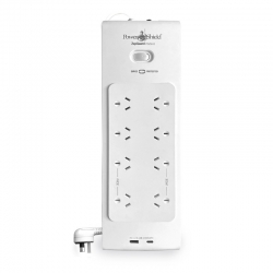 Powershield PSZ8U2 ZapGuard 8 Way Power Surge Filter Board, USB A / C Connectors, Wide Spaced Sockets,