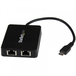 STARTECH.COM USB-C TO DUAL GIGABIT ETHERNET ADAPTER, USB3.0(1), BLACK, 2YR (US1GC301AU2R)