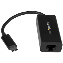 STARTECH.COM USB-C 3.0 TO GIGABIT ETHERNET ADAPTER, TB3 COMPATIBLE, 20CM, BLACK, 2YR (US1GC30B)