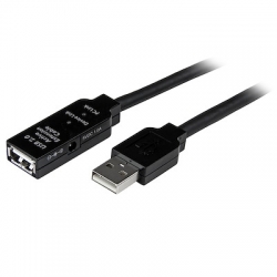 STARTECH.COM 15M USB2.0 ACTIVE EXTENSION CABLE, M TO F, LED, BLACK, 2YR USB2AAEXT15M