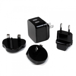 STARTECH.COM DUAL PORT USB WALL CHARGER 17W/3.4A TRAVEL CHARGER 110V/220V 2 YR USB2PACBK