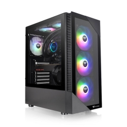 Thermaltake MiD-Tower Case: View 200 TG ARGB - Black 3x 120mm ARGB Fans, 2x USB 3.0, Tempered Glass Side Panel, Supports: ATX/mATX/mini-ITX CA-1X3-00M1WN-00