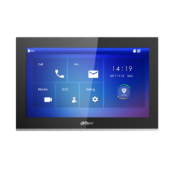 DAHUA IP INDOOR MONITOR,BLACK,10" TOUCH,POE,8GB SD,SURFACE,3YR S112933