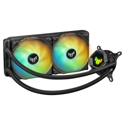 Asus TUF GAMING LC 240 ARGB all-in-one liquid CPU cooler with Aura Sync and dual TUF Gaming 120 mm ARGB radiator fans