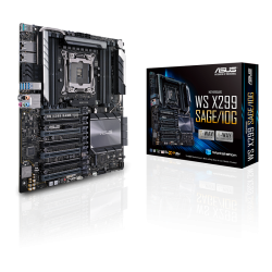 Asus WS X299 SAGE/10G Intel LGA 2066 CEB motherboard with quad-GPU support, DDR4 4200MHz, Dual Intel 10G LANs, M.2, U.2