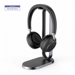 Yealink (BH76-CH-BL-C-TEAMS) Microsoft Certified Teams Standard Bluetooth Wireless Headset with Charging Stand