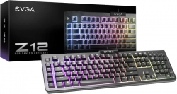 eVGA Z12 RGB Gaming KeyboardEVGA Z12 RGB Gaming Keyboard, RGB Backlit LED, 5 Programmable Macro Keys, Dedicated Media Keys, Water Resistant, USB Connection