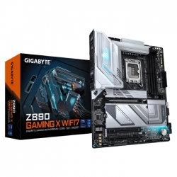 Gigabyte Z890 GAMING X WIFI7Z890 ATX Motherboard: 1851 Socket For Intel Core Ultra Processors4x DDR5, 4x SATA 6Gb/s, PCIe 5.0, 1x M.2 Gen5 + 3x M.2 Gen4, USB4, 2.5GbE LAN, Wi-Fi 7 + Bluetooth 5.4, Realtek 7.1 Audio, USB4/DP