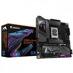 Gigabyte Z890M AORUS ELITE WIFI7Z890 m-ATX Motherboard: 1851 Socket For Intel Core Ultra Processors4x DDR5, 4x SATA 6Gb/s, PCIe 5.0, 1x M.2 Gen5 + 2x M.2 Gen4, USB4, 2.5GbE LAN, Wi-Fi 7 + Bluetooth 5.4, Realtek 7.1 Audio, USB4/DP