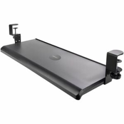 StarTech.com Under Desk Keyboard Tray, Clamp On Keyboard Holder, Up To 12kg/26.5lb, Height Adjustable, Ergonomic Sliding Keyboard Drawer - Sliding Keyboard Tray Offers 3 Heights (3.9/4.7/5.5in) - This Black Keyboard Drawer Extends Up To 8.5" And The Fron
