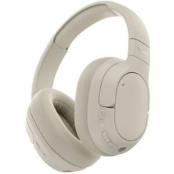 Belkin SoundForm Isolate Wired/Wireless Over-the-ear, Over-the-head Stereo Headset - Sand - Binaural - Circumaural - 1000 Cm - Bluetooth - 20 Hz To 20 KHz - 121.9 Cm Cable - Noise Cancelling Microphone - Noise Canceling - USB Type C, Mini-phone (3.5mm) A