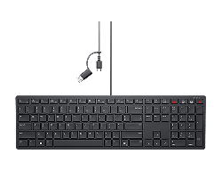 Dell KB525C Wired Silent Collaboration Keyboard - Black, 3YR 580-BBZR