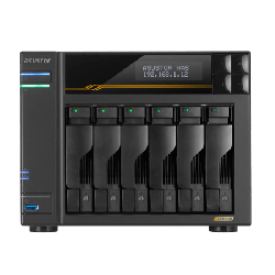Asustor 6-Bay Nas 3.5"/2.5"(0/6), QC-2.3GHz, 16GB, M.2(4), 5G(2), 10G(2), PCIe, Twr, 3YR AS6806T