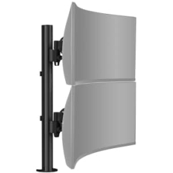 Awms-2-Lth75 Heavy Duty Stacked Monitor Mount - Monitors To 18kg (40lb) Flat Or 12kg (26.5lb) Curved - Heavy Duty F-clamp Desk Fixing - Black AWMS-2-LTH75-H-B