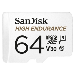 Sandisk High Endurance Microsdhc Card Sqqnr 64G Uhs-I C10 U3 V30 100Mb/S R 40Mb/S W Sd Adaptor Sdsqqnr-064G-Gn6Ia FFCSAN64GSQQNR1