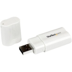 StarTech.com USB 2.0 To Audio Adapter - Sound Card - Stereo - Hi-Speed USB - 1 X Type A USB 2.0 USB Male - 1 X Mini-phone Audio In Female, 1 X Mini-phone Audio Out Female - White Icusbaudio