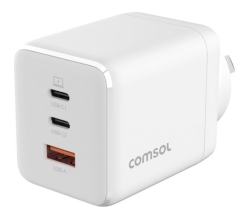 Comsol 100W GaN 3 Port Wall Charger, 2x USB-C + 1x USB-A AC10C2AW