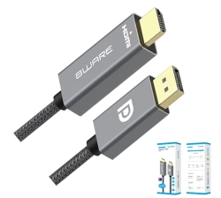 8ware 1m DisplayPort DP To Hdmi Male To Male Adapter Converter Cable Retail Pack 1080P Nylon Braide For Video Card Pc Notebook To Monitor Projector Tv 8W-DPHDMI-1M