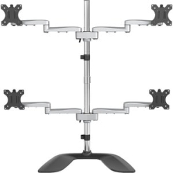 StarTech.com Quad Monitor Stand, Desktop Vesa 4 Monitor Arm Up To 32" (17.6lb/8kg) Screens, Ergonomic Articulating Pole Mount, Adjustable - Up To 81.3 Cm (32") Screen Support - 31.93 Kg Load Capacity - 12.5 Cm Height X 34.8 Cm Width - Desktop, Freestandi