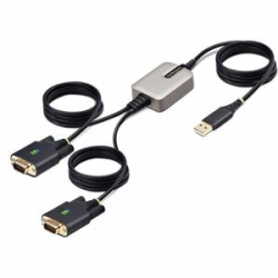 StarTech.com 13ft (4m) 2-Port USB To Serial Adapter Cable, Com Retention, Ftdi, DB9 RS232, Changeable DB9 Screws/Nuts, Windows/macOS/Linux - Add Two DB9 Rs-232 Serial Ports To A Desktop/laptop Using A Usb-a Port; Interchangeable Screws/Nuts; DB9 Screws P