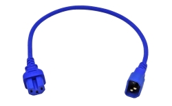 0.5m Iec C14 To C15 High Temperature Power Cable Blue 011.180.1505