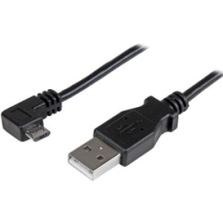 StarTech.com 1m 3 Ft Right Angle Micro-USB Charge-and-Sync Cable M/M - USB 2.0 A To Micro-USB - 30/24 Awg - Cable For Phone, Tablet, Mobile Device - First End: 1 X 4-pin USB 2.0 Type A - Male - Second End: 1 X 5-pin Micro USB 2.0 Type B - Male - 480 Mbit