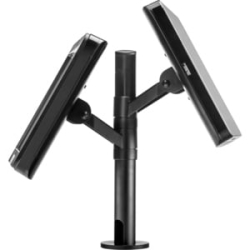 Atdec Mounting Pole For Pos Display - Black - Height Adjustable - 2 Display(s) Supported - 20 Kg Load Capacity - 75 X 75, 100 X 100 - Vesa Mount Compatible - Steel APAS-2-HA-P400