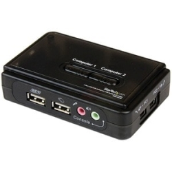 2 Port USB Kvm Switch W/ Audio & Cables SV211KUSB
